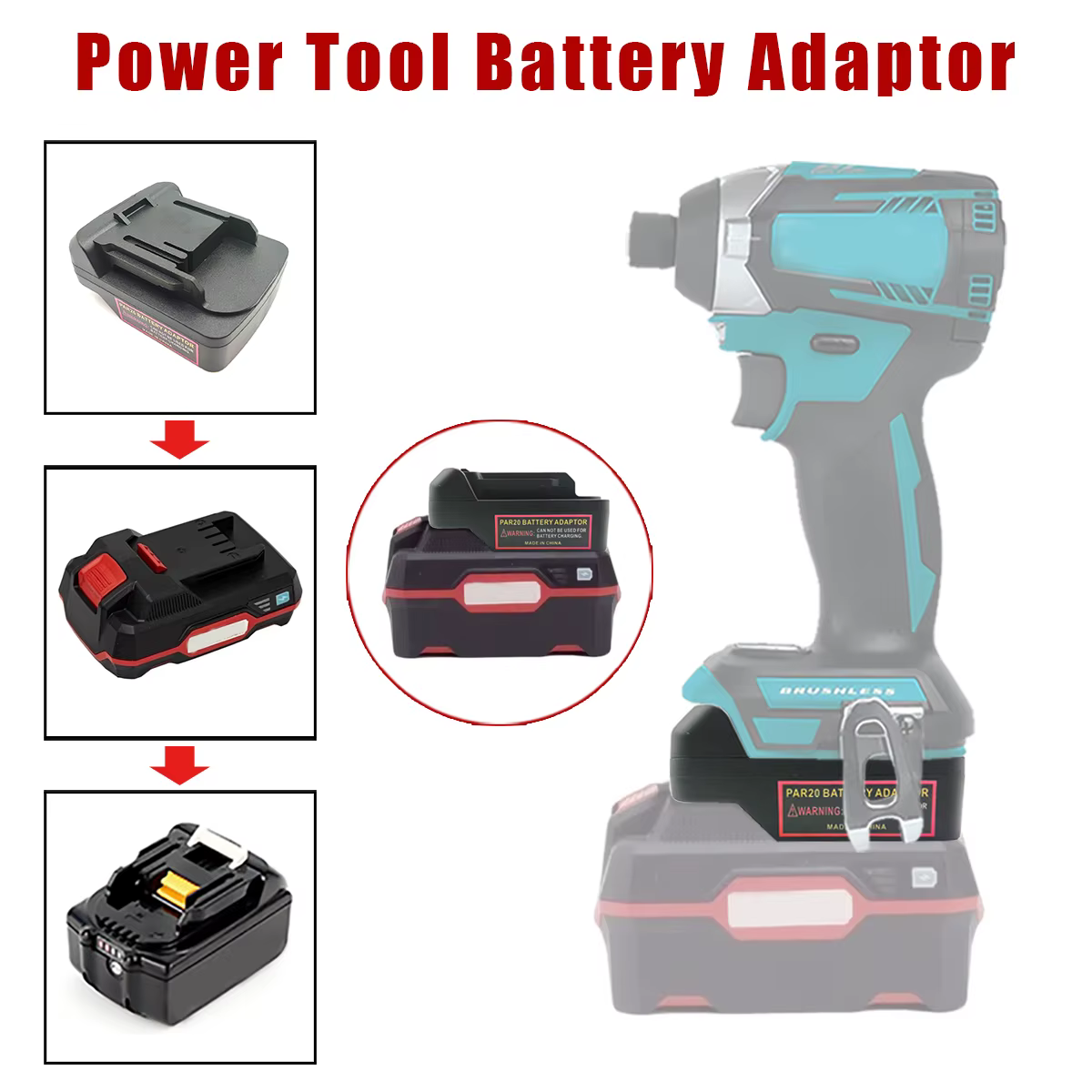 Adaptateur de batterie Li-ion 20V pour Parkside