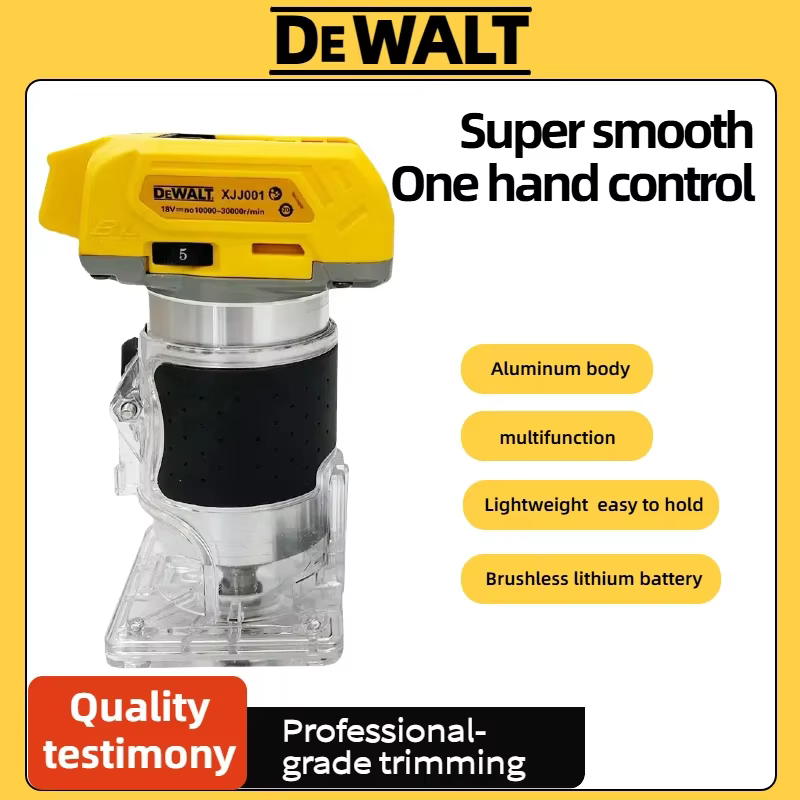 Routeur à bois sans fil Dewalt 33000 tr/min : Outil polyvalent sans fil conçu pour le rainurage