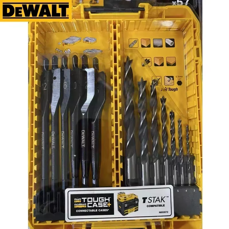 DEWALT – ensemble de 57 forets mixtes avec embout de centrage et embouts pour bois plat
