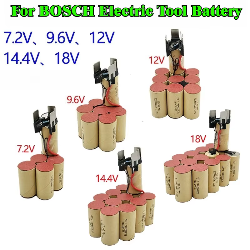 Batterie pour outils électriques rechargeable 1,5 Ah-4,0 Ah 7,2 V-18 V pour perceuse sans fil BOSCH, visseuse sans fil GSR18V-2 GSR18-2 GSR9.6-2