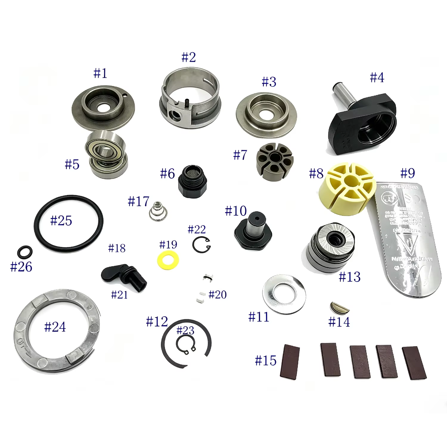 Accessoires et pièces détachées pour ponceuse excentrique pneumatique Prima 5 pouces : Rotor