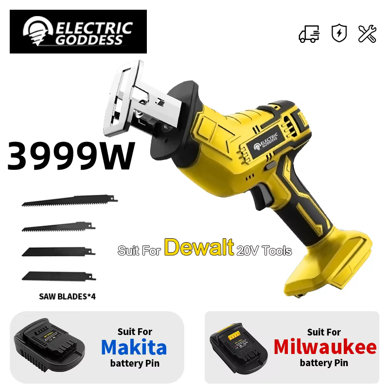 Scies sauteuses sans fil 3999W avec adaptateur de batterie