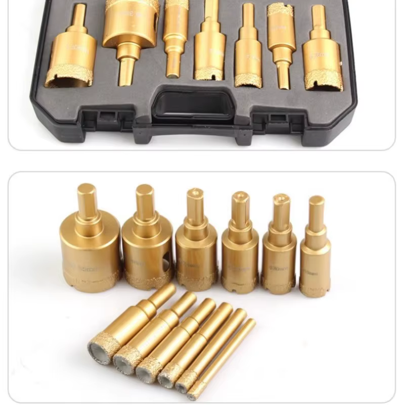 Kit de 12 forets diamantés brasés de 6-35 mm pour meuleuse d'angle, ouvre-trous, pour verre, marbre, granit, céramique, pierre