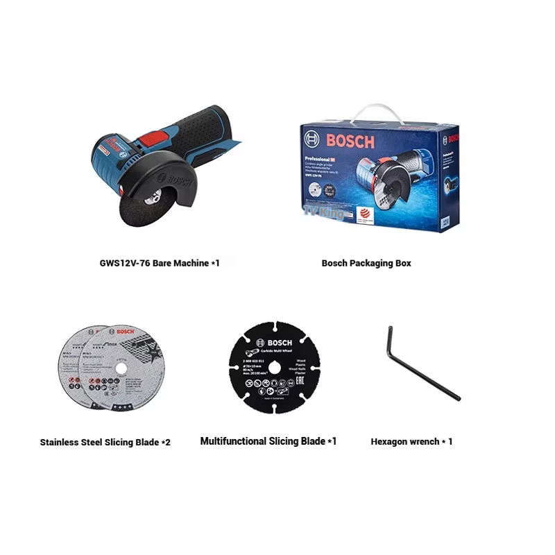 Meuleuse d'angle sans fil Bosch GWS 12V-76 12V sans balais 76 mm, meuleuse lithium-ion professionnelle