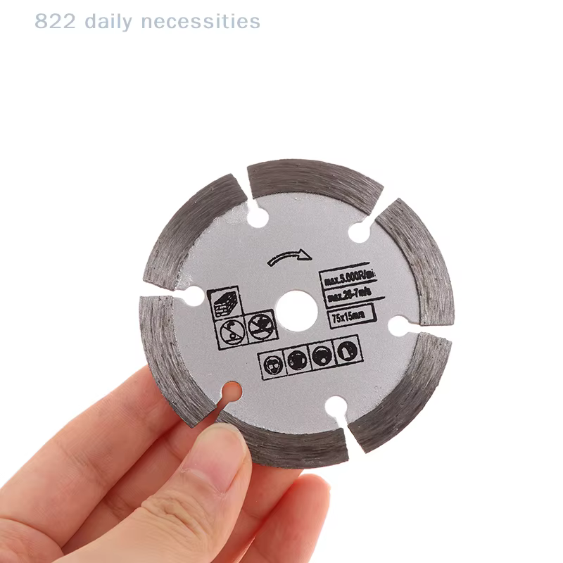Disque de coupe en diamant pratique de 75 mm pour meuleuse d'angle
