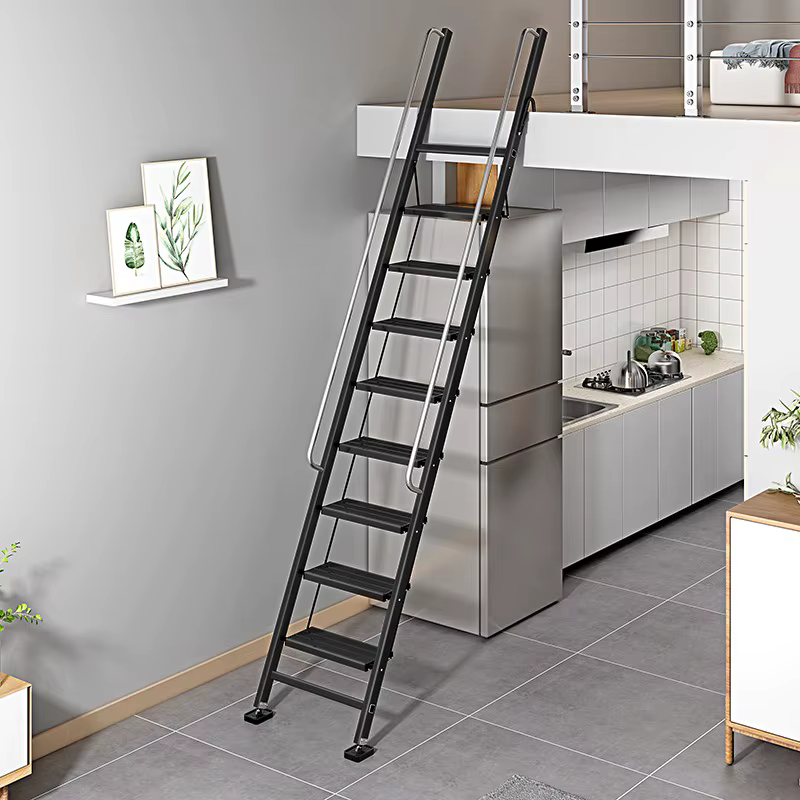 Échelle de loft multifonctionnelle en alliage d'aluminium épaissi d'intérieur escaliers modernes