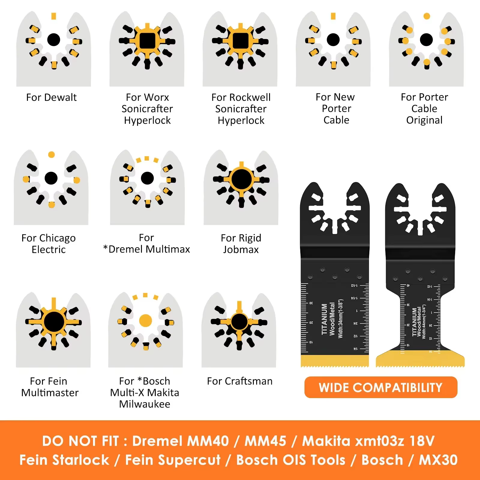 Kit de lames de scie oscillantes en titane