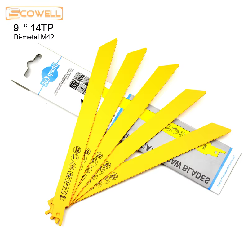 HSS bimétallique M42 Cobalt 8% haute Flexible 9 pouces 14TPI sabre lames de scie alternative clou en métal coupe de palette de bois