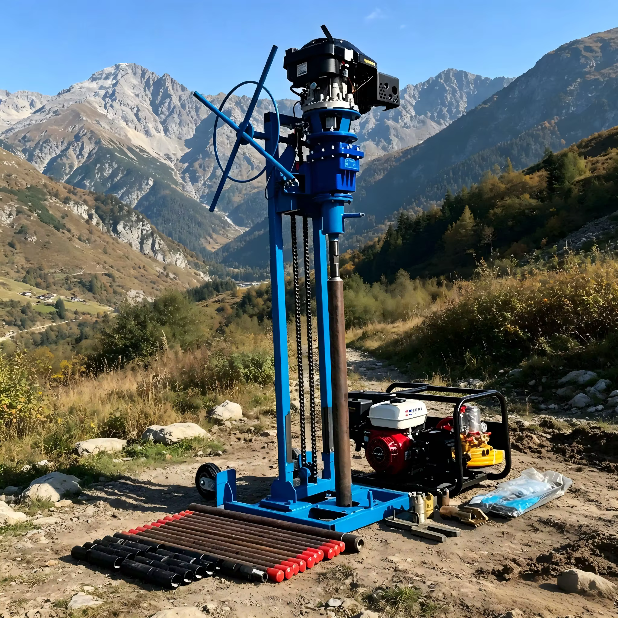 Plateforme de forage légère et personnalisée pour une profondeur de 15 m – Portable pour les travaux