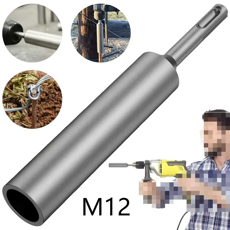 Poinçon de terre durable M12 en acier trempé robuste pour perceuse à percussion rotative