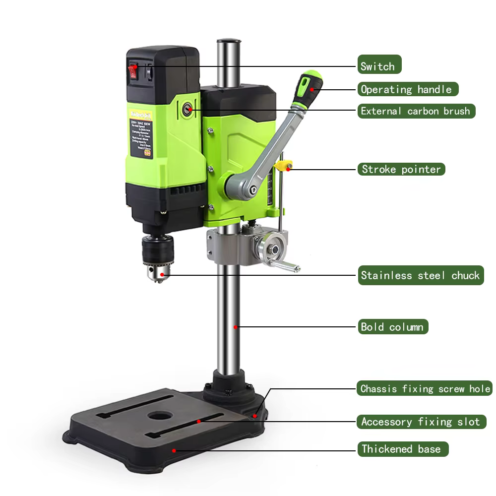 ALLSOME – perceuse à colonne 800W, 6 vitesses, Machine de forage BG-5167