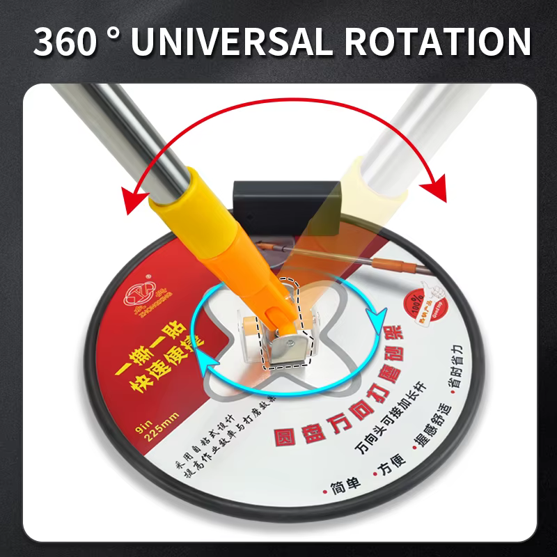 Ponceuse à perche pour plaques de plâtre rotative à 360 degrés avec lumière LED