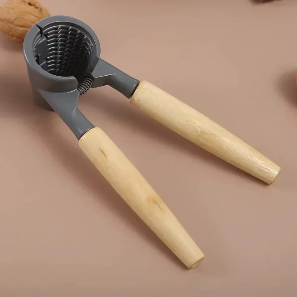 Nouveau casse-noix en aluminium robuste, poignées en bois, outil manuel pour ouvrir des noix de pécan de homard, ouvre-noix, craquelins d'écrou