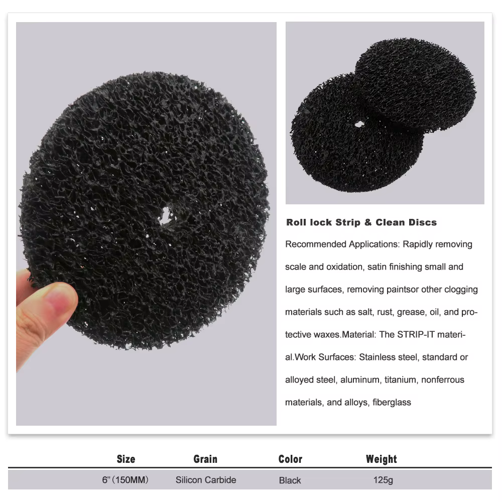 Bande facile et rapide de 6 pouces, 150mm, disques de nettoyage, décapant de peinture et de rouille pour meuleuse d'angle, roue Abrasive en carbure de silicium
