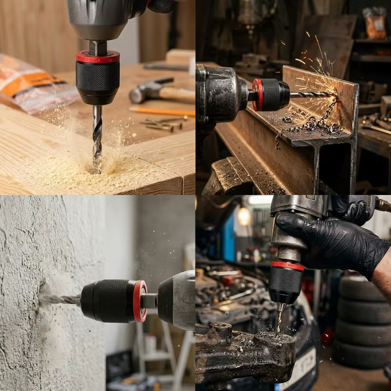Mandrin de perçage métallique pour perceuse électrique manuelle