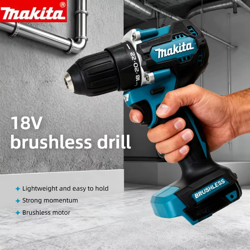 Makita DDF487 Perceuse à percussion électrique sans balais 18V au lithium rechargeable 10 mm
