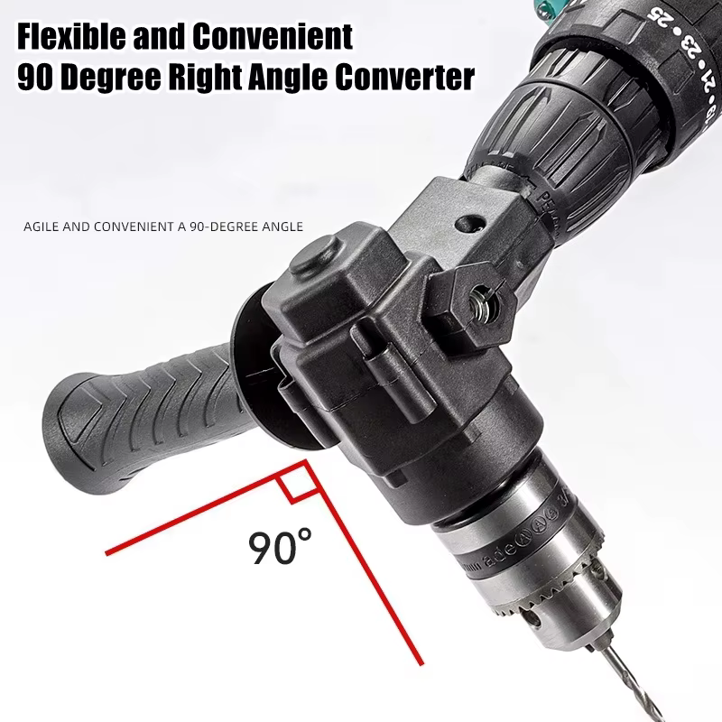 90 ° Adaptateur de perceuse à percussion à trois mâchoires