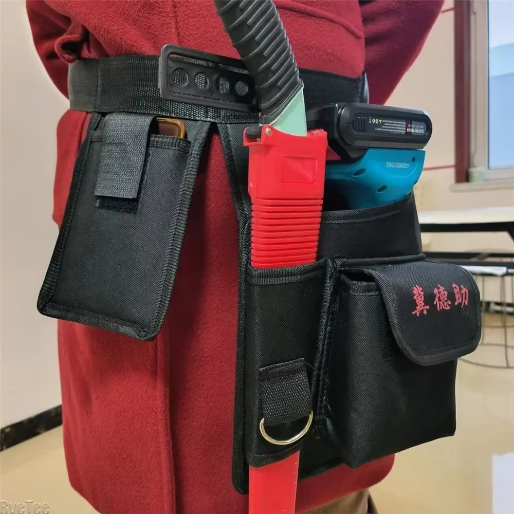 Sac à outils de jardin professionnel – Organisateur de taille avec ceinture, tronçonneuse et support pour téléphone, cadeau parfait pour les hommes