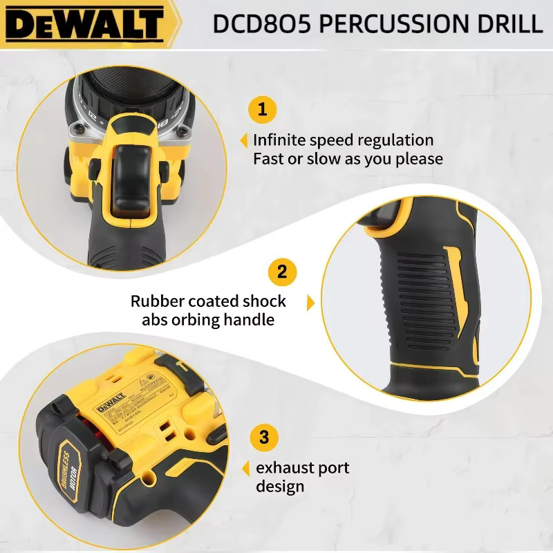 Kit combiné perceuse à percussion sans fil DEWALT DCD805 20V