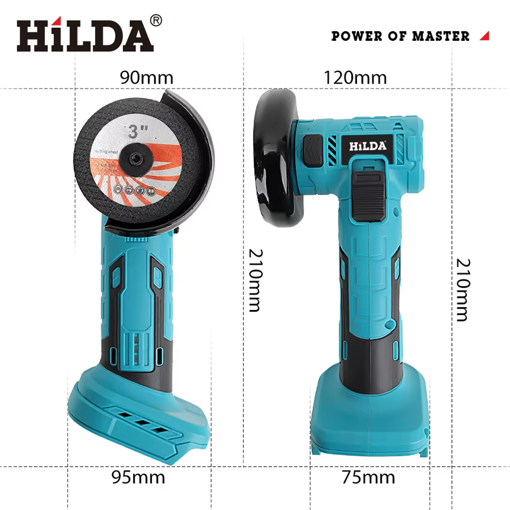 HILDA 3 pouces Mini meuleuse d'angle sans brosse sans fil bois céramique polissage rectifieuse outil électrique pour Makita 21V batterie