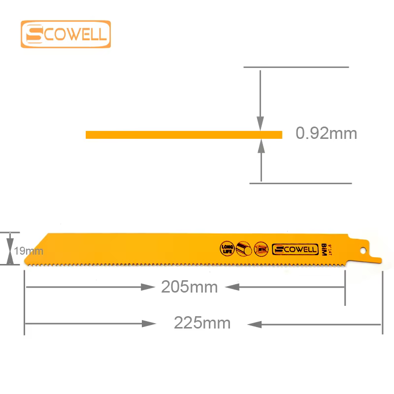 HSS bimétallique M42 Cobalt 8% haute Flexible 9 pouces 14TPI sabre lames de scie alternative clou en métal coupe de palette de bois