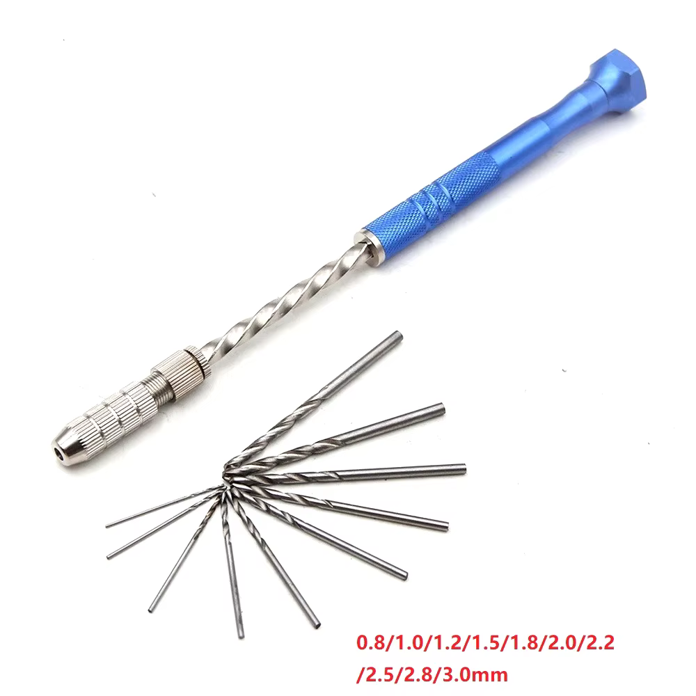 Perceuse hélicoïdale manuelle semi-automatique étendue bleue de 0.5 à 3mm
