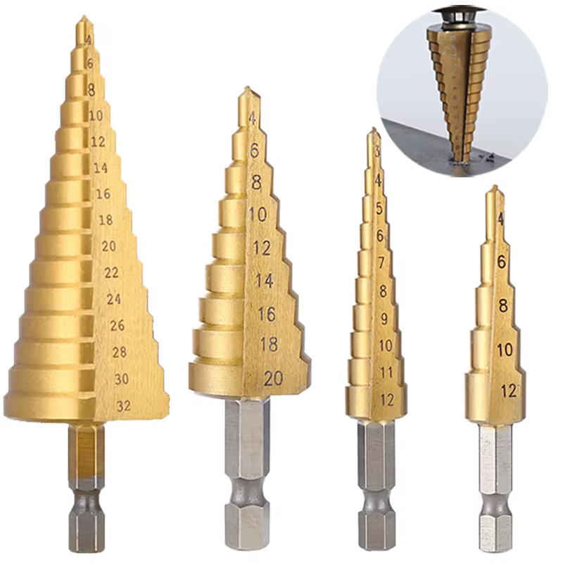 1 pièce/3 pièces, jeu de forets étagés à rainure droite 3-12mm