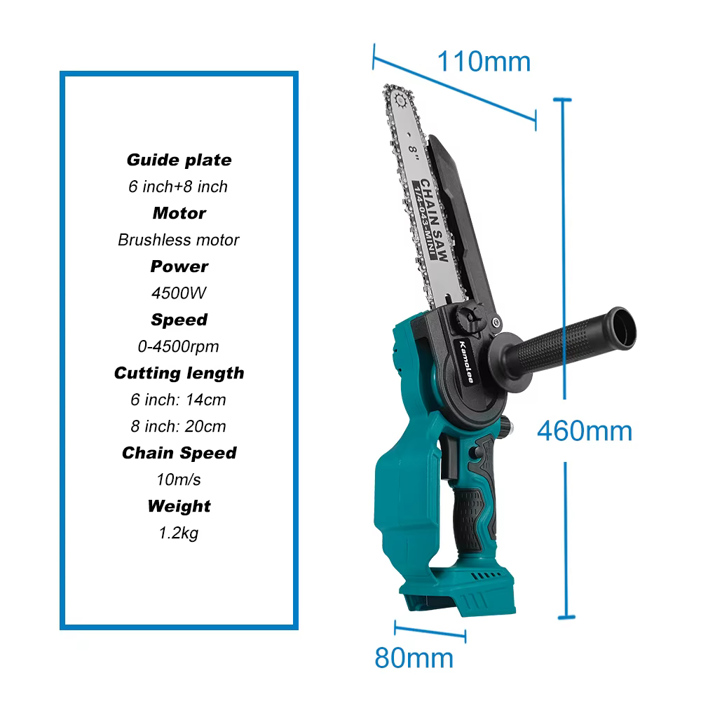 Kamolee-Mini scie électrique sans balais aste, scie JOSaw, coupe-bois, élagage, outils électriques de jardin, 6 po, 8 po