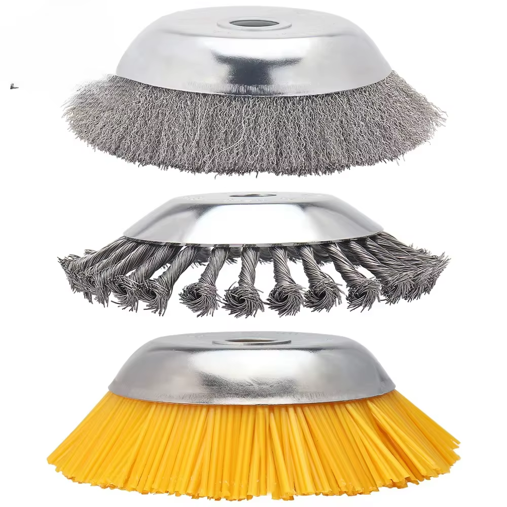 Machine de désherbage pour aménagement paysager, 6/8 pouces, brosse rotative pour mauvaises herbes, Joint, nœud torsadé, roue en fil d'acier, disque de brosse, outil de jardin électrique