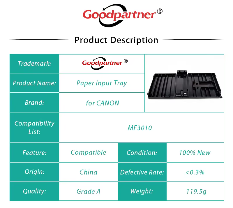 1X FC0-8490 FM0-0549 plateau d'entrée papier pour CANON MF3010 MF3014
