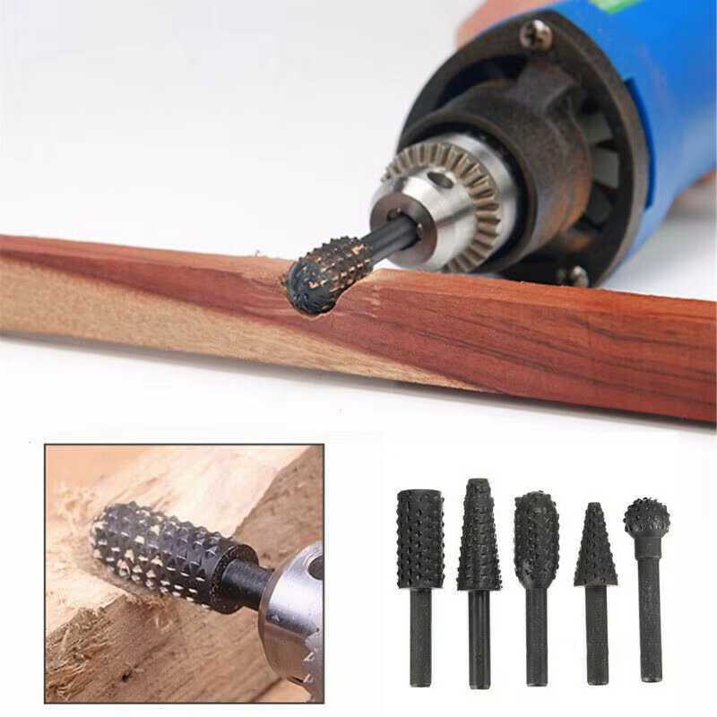 1/4 ''5 pièces jeu de forets outils de coupe pour couteau à bois outil de sculpture
