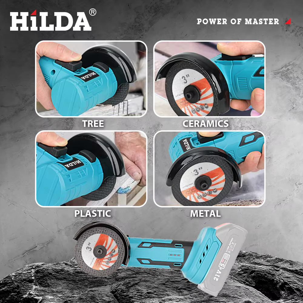 HILDA 3 pouces Mini meuleuse d'angle sans brosse sans fil bois céramique polissage rectifieuse outil électrique pour Makita 21V batterie