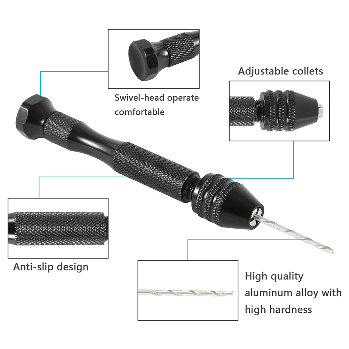 Mini Micro perceuse à main, ino /49 pièces 0.3-3.2mm, calcul de propositions de travail, outils pour les modèles Hobby, bijoutiers de bricolage, outil lointain
