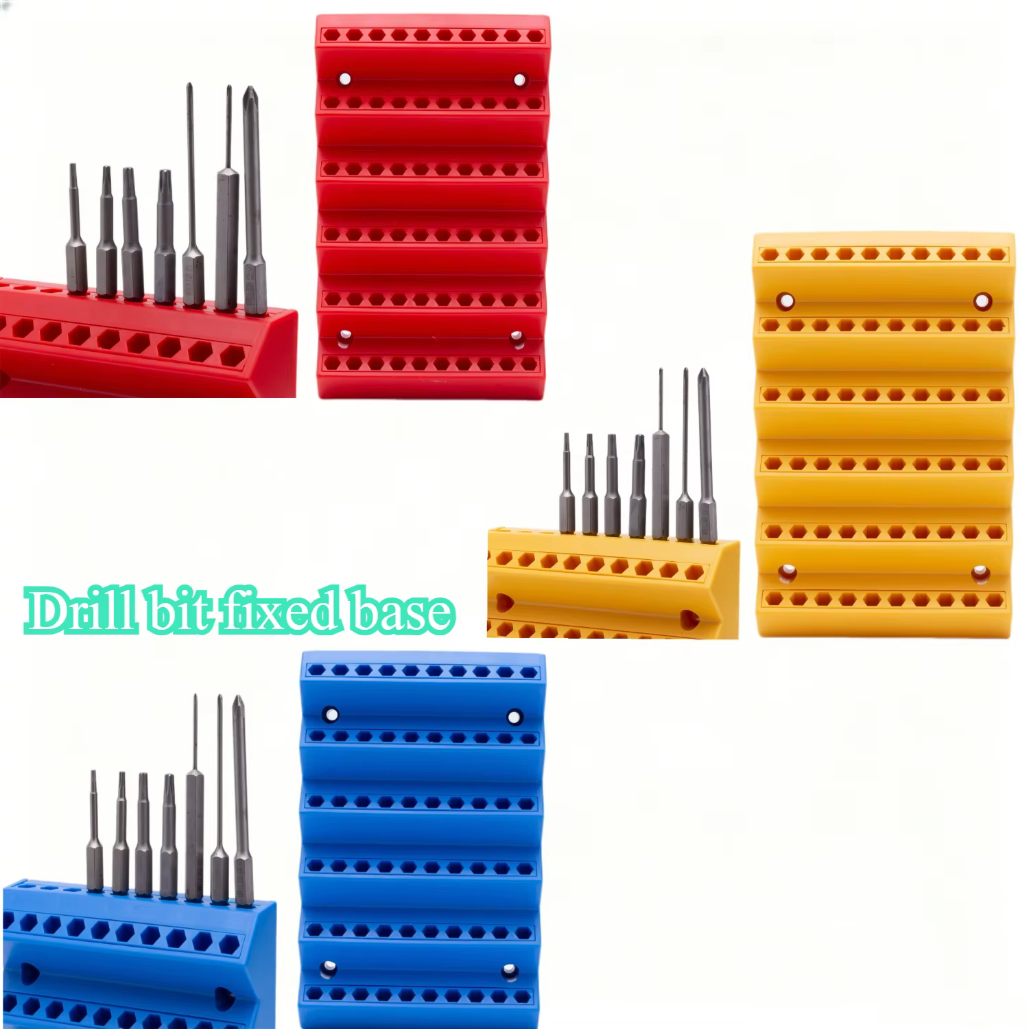 Support de rangement portable multi-positions pour embouts de perceuse électrique, base de placement pour embouts hexagonaux, base fixe pour le rangement des embouts de perceuse