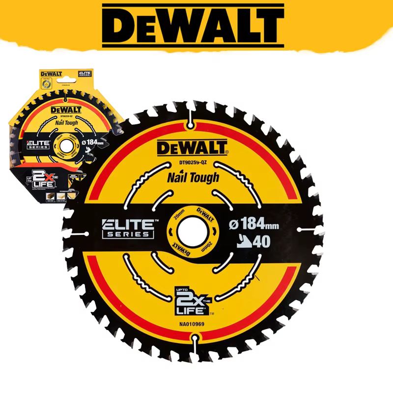 DEWALT DT90259 Lame de scie circulaire ELITE 184 mm x 20/16 mm 40 T réduit les éclatures