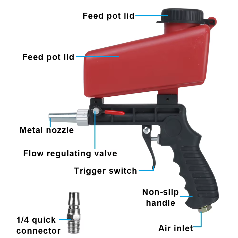 Pistolet de sablage pneumatique portatif