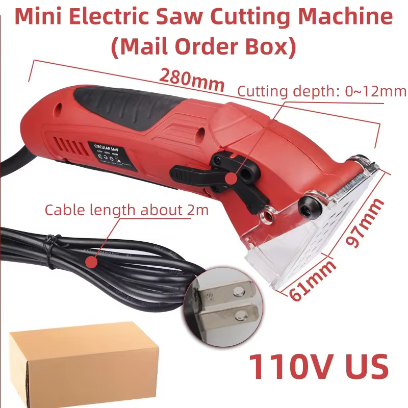 Mini scie circulaire électrique 110V/220V, outil multifonctionnel pour couper les carreaux, le métal, le bois, le bricolage, le travail du bois