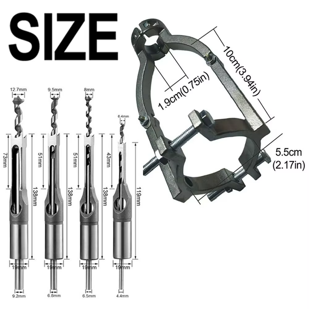 Pince réglable pour perceuse à trous carrés