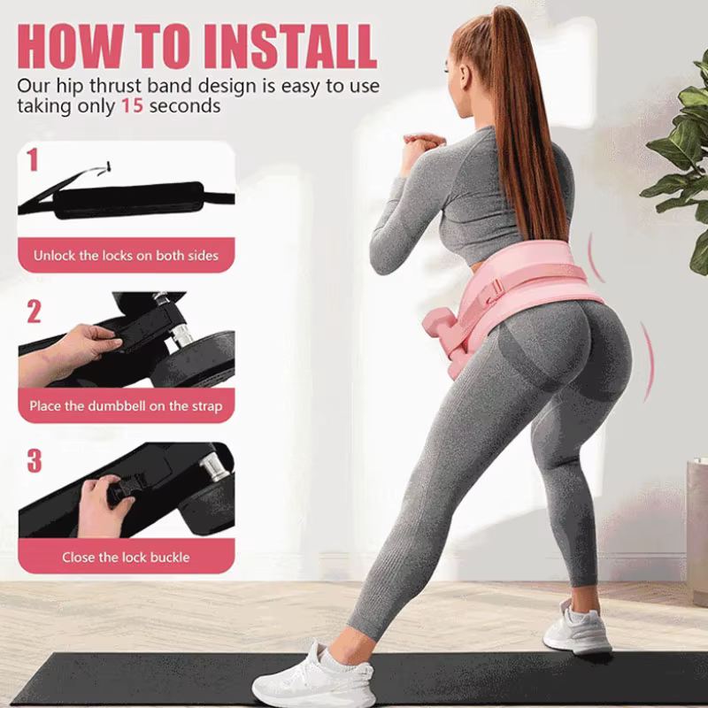 Équipement de Fitness pour gymnastique à domicile, pont de hanche, ceinture de poids, ceinture d'entraînement de taille, haltère, ceinture de poussée de hanche, Support de taille réglable