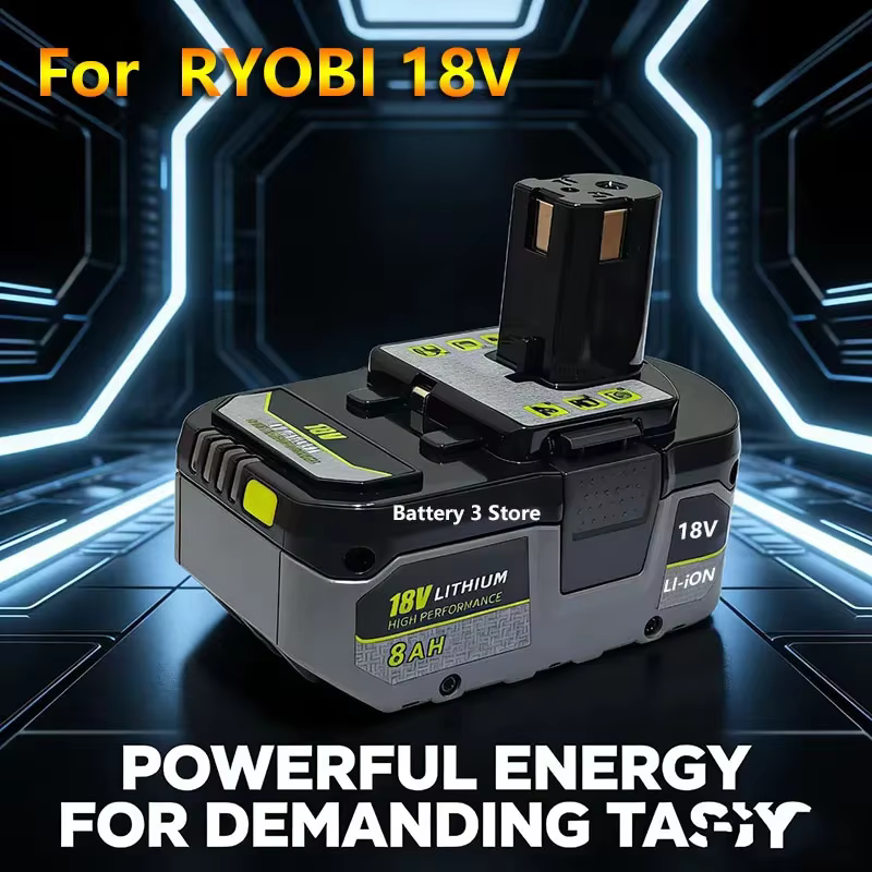 Batterie au lithium haute performance RYOBI 18V sans effet mémoire et à faible autodécharge pour tous les outils P104, P107 P108 P109