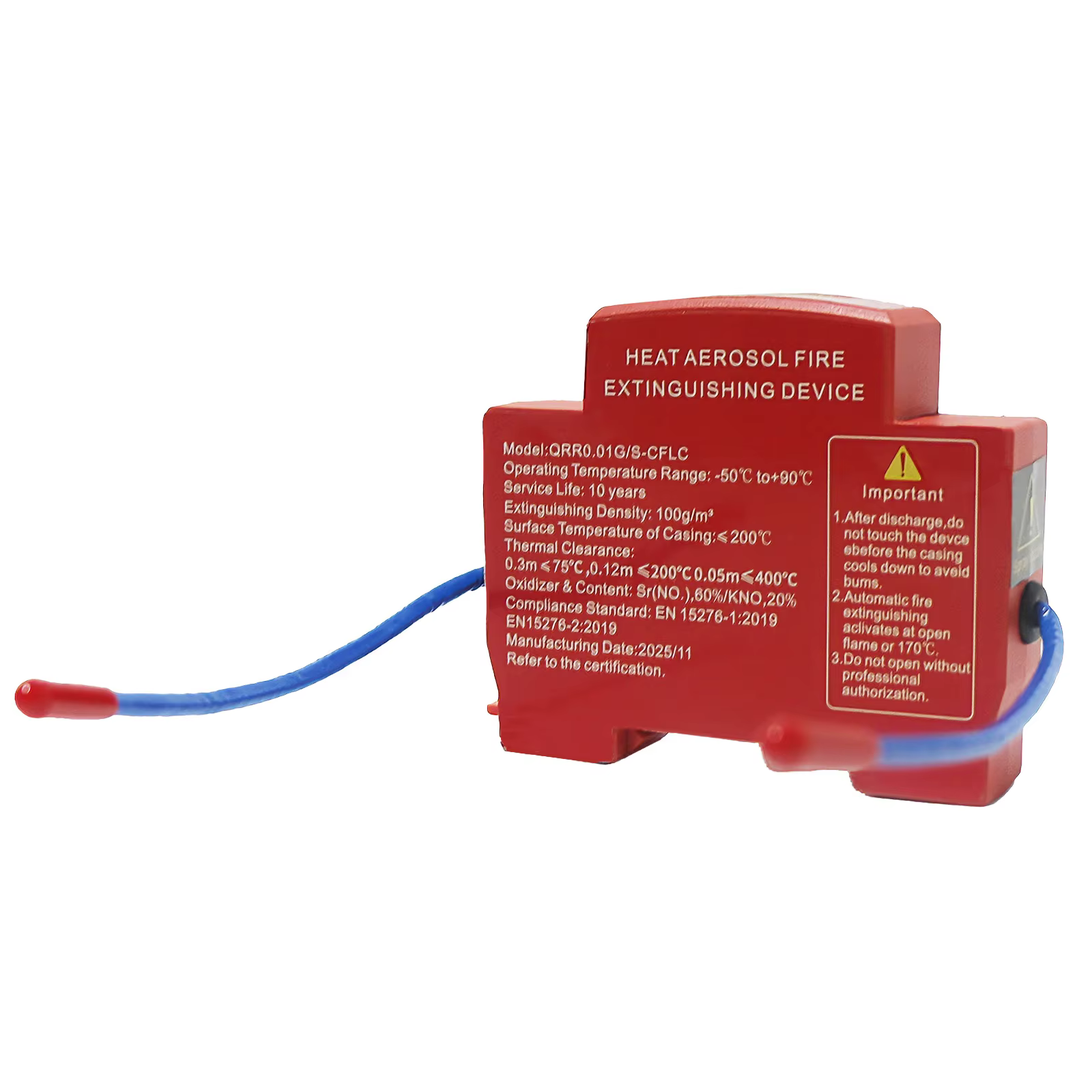 Dispositif ignifuge pour rail DIN