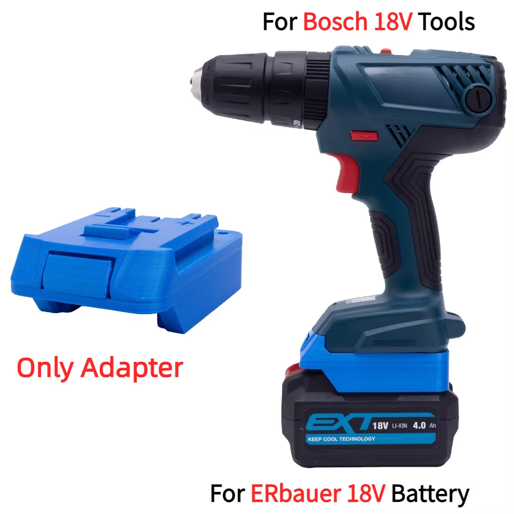 Adaptateur/convertisseur pour batterie Li-ion ERbauer 18V vers Ryobi ONE +/Bosch/Makita/Dewalt/Parkside X20V/Milwaukee