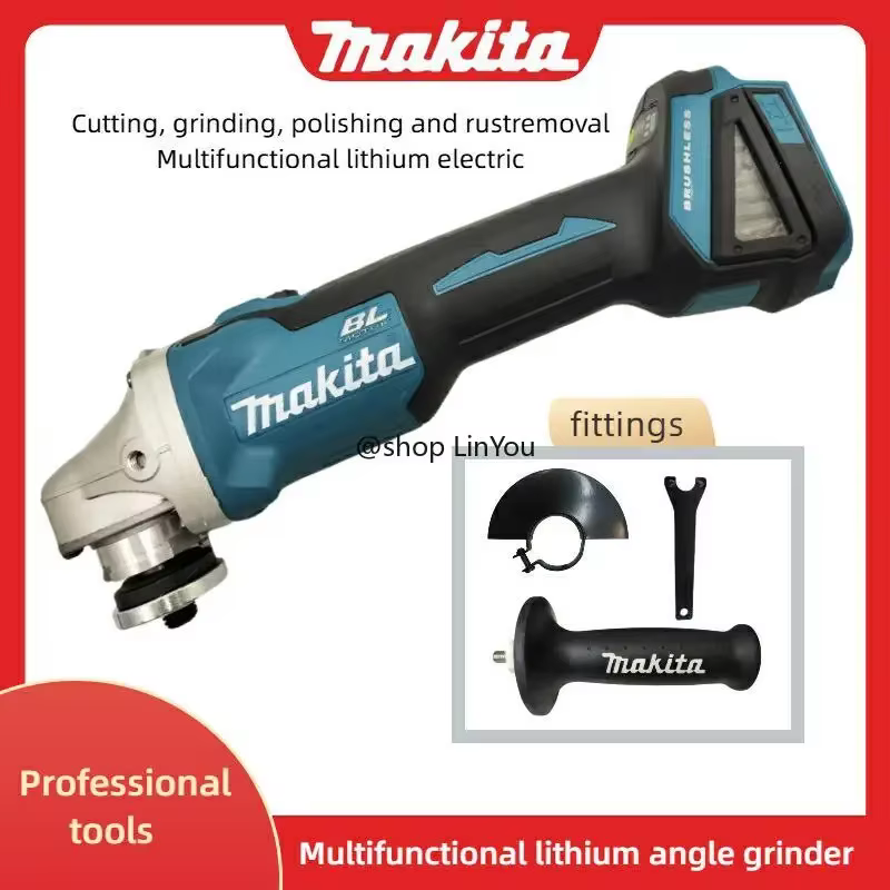 Batterie au lithium sans balais Makita DGA504 18V 6.0Ah 125mm avec plusieurs meuleuses électriques