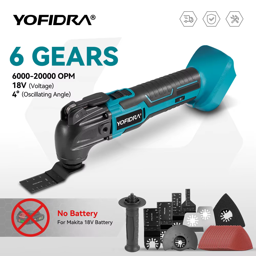 YOFIDRA 600W outil multifonction oscillant 20000PM scie électrique tondeuse coupe