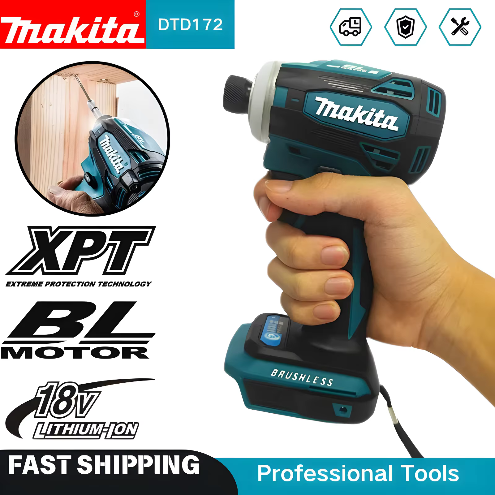 Makita DTD172 18V LXT Perceuse à percussion sans fil sans balais 180 N·m