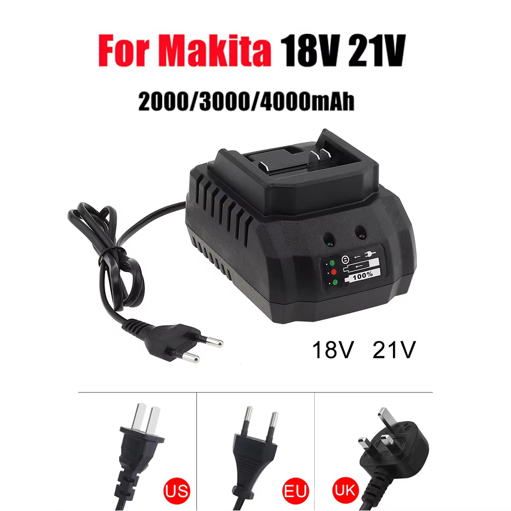 Chargeur de batterie de remplacement EU/US/UK pour Makita 18V 21V Li-Ion BL1420 BL1415 BL1815 BL1830 BL1840 BL1860, perceuse électrique et meuleuse