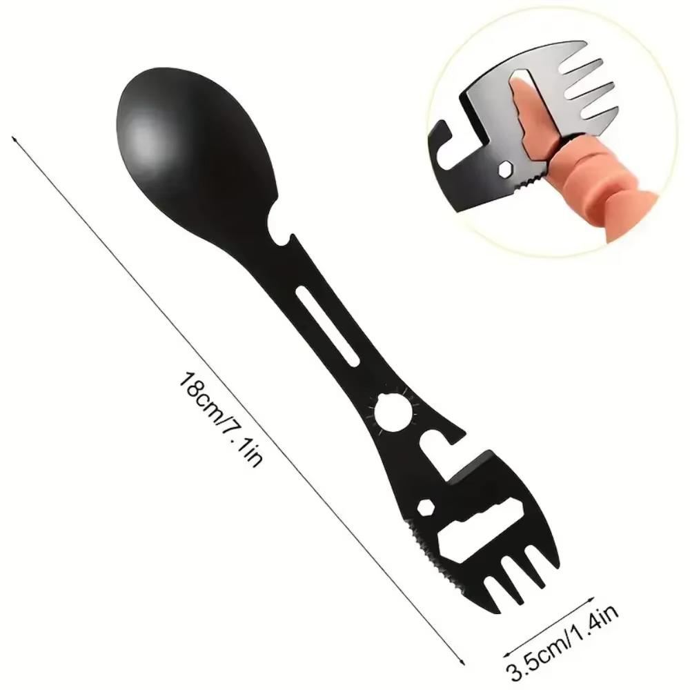 Nouveau Couteau Sifflet Multifonctionnel 2026 pour Camping en Plein Air, Survie, Cuillère-Tournevis de Cuisine, Clé Multifonction, Ouvre-Bouteille