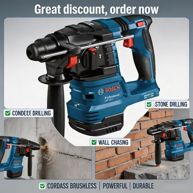 Marteau perforateur sans fil Bosch GBH185-LI Professional : puissance fiable pour le perçage du béton quotidien et les réparations domestiques intensives