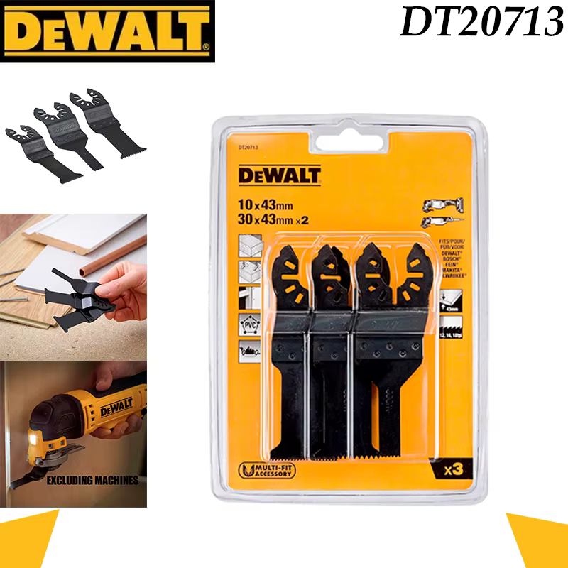 DEWALT DT20713 Ensemble de 3 lames multi-outils, lames de scie oscillantes bimétalliques pour la coupe du bois et du plastique
