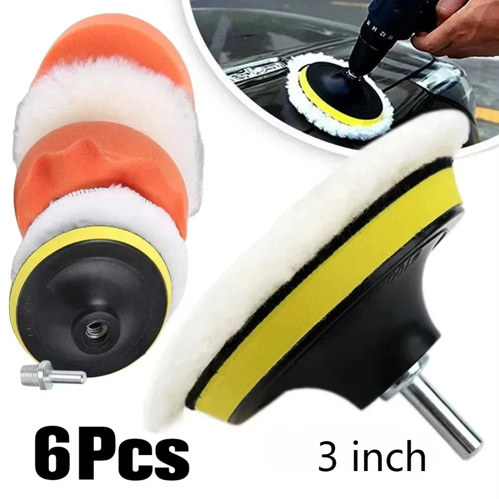 Kit de 6 tampons de polissage pour voiture de 3 pouces